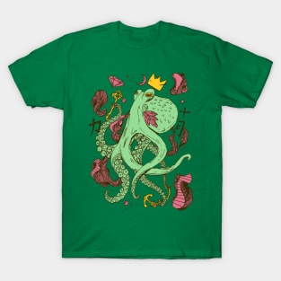 Royal Octopus - Pink and Mint T-Shirt